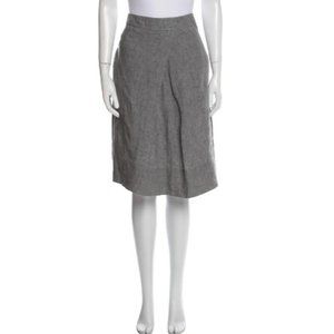 Fabiana Filipi Gray 100% Flax Knee-Length A-line Skirt, Size XL, NWT! $295